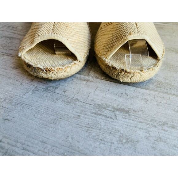 Ellen Tracy Kameo Wedge Espadrille Sandal Slingback Open Toe Designer Natural 9 - Picture 8 of 11